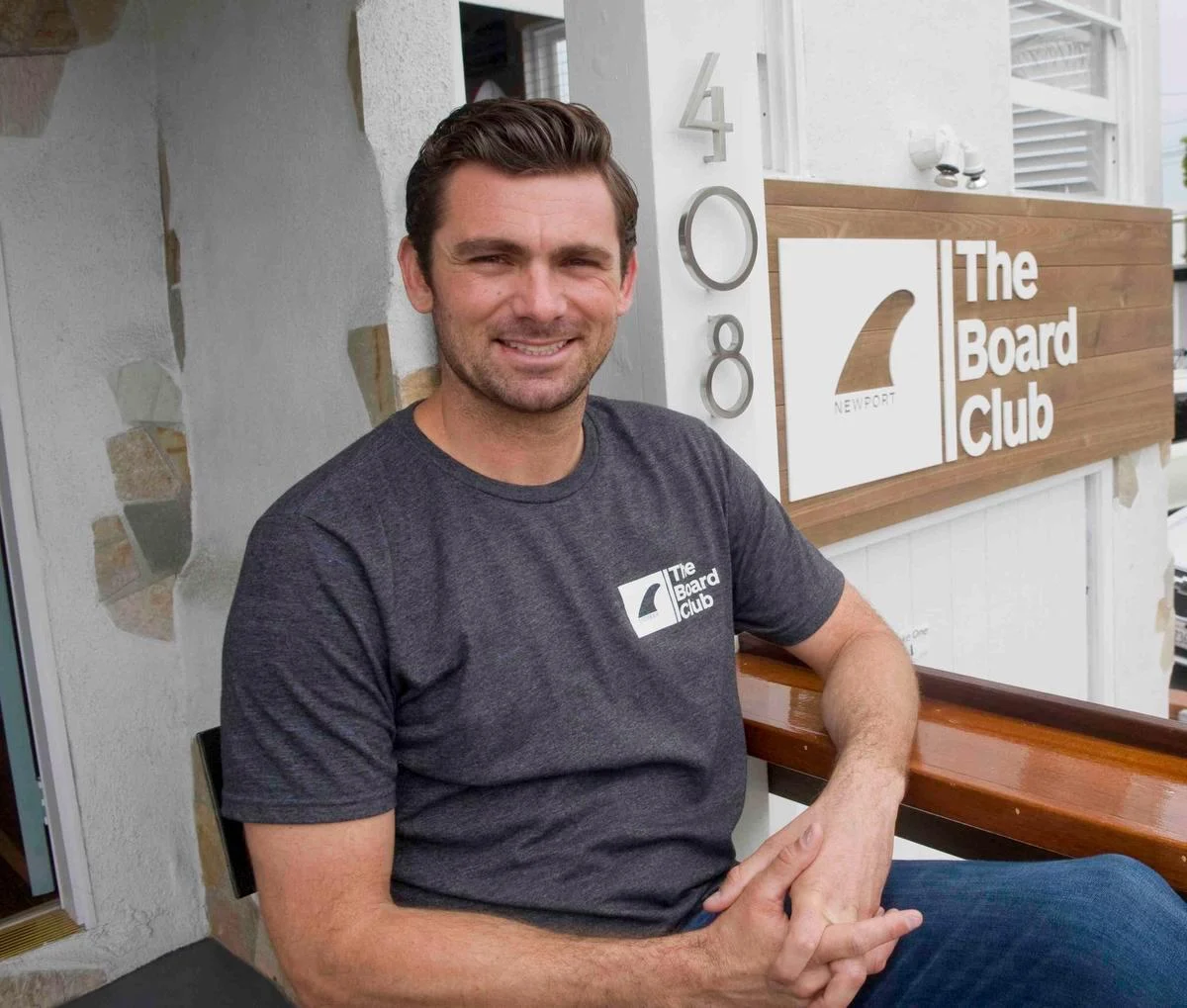 Peter Belden - In front of his Newport Board Club